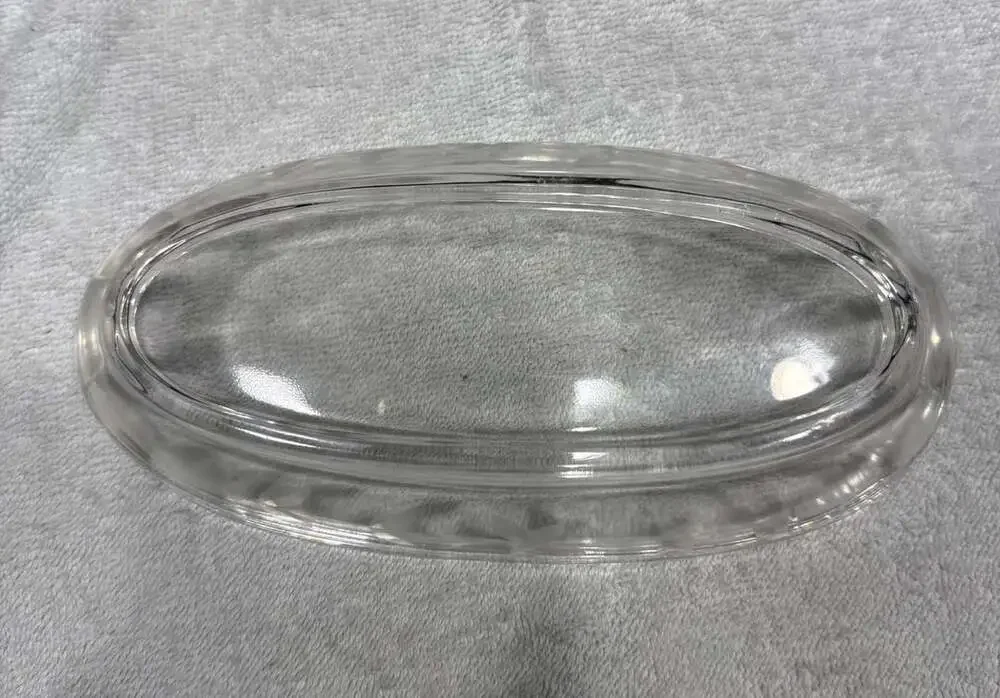 Vintage Clear Glass Etched Floral Relish Dish 8.5 Inch